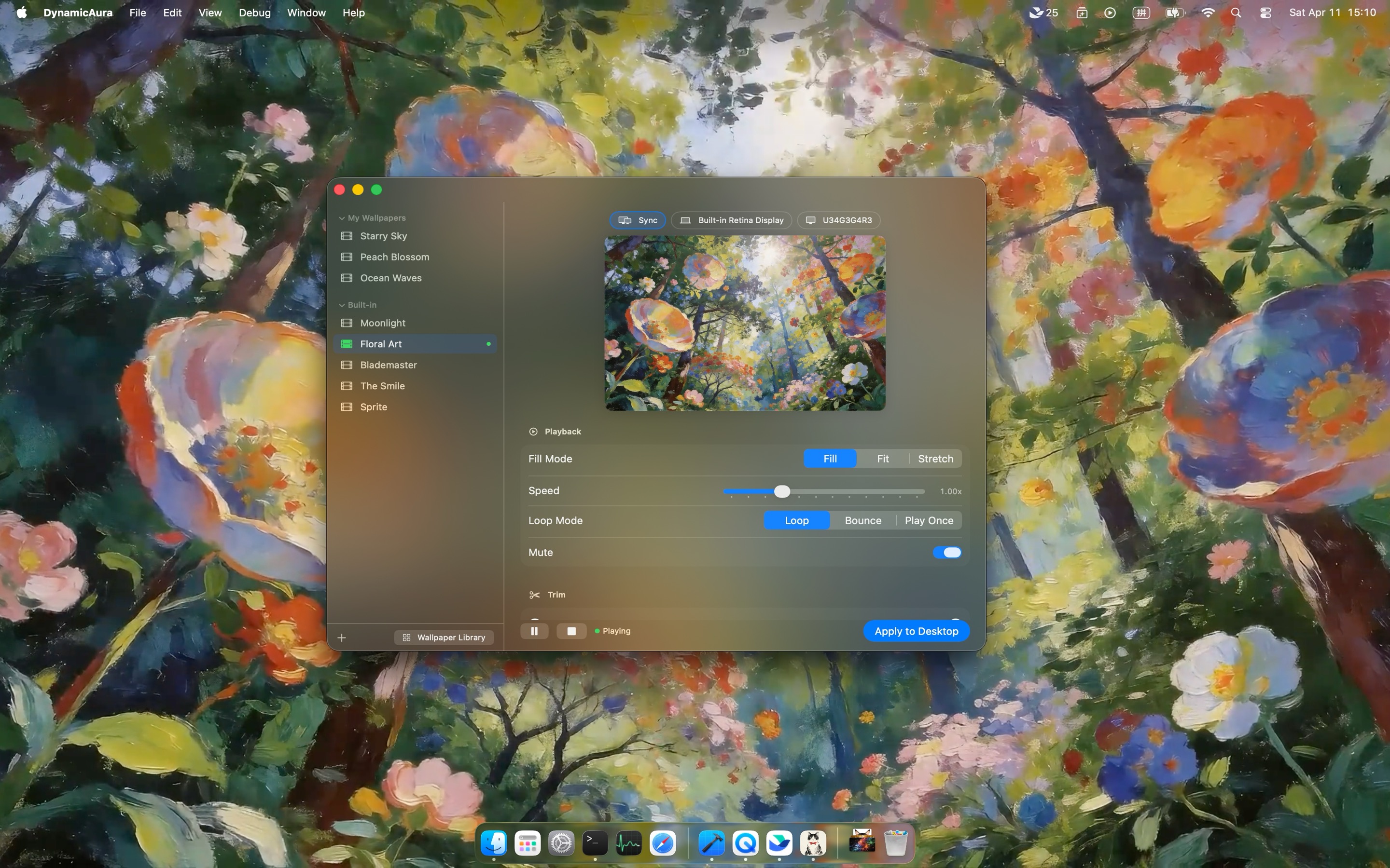 DynamicAura operations window